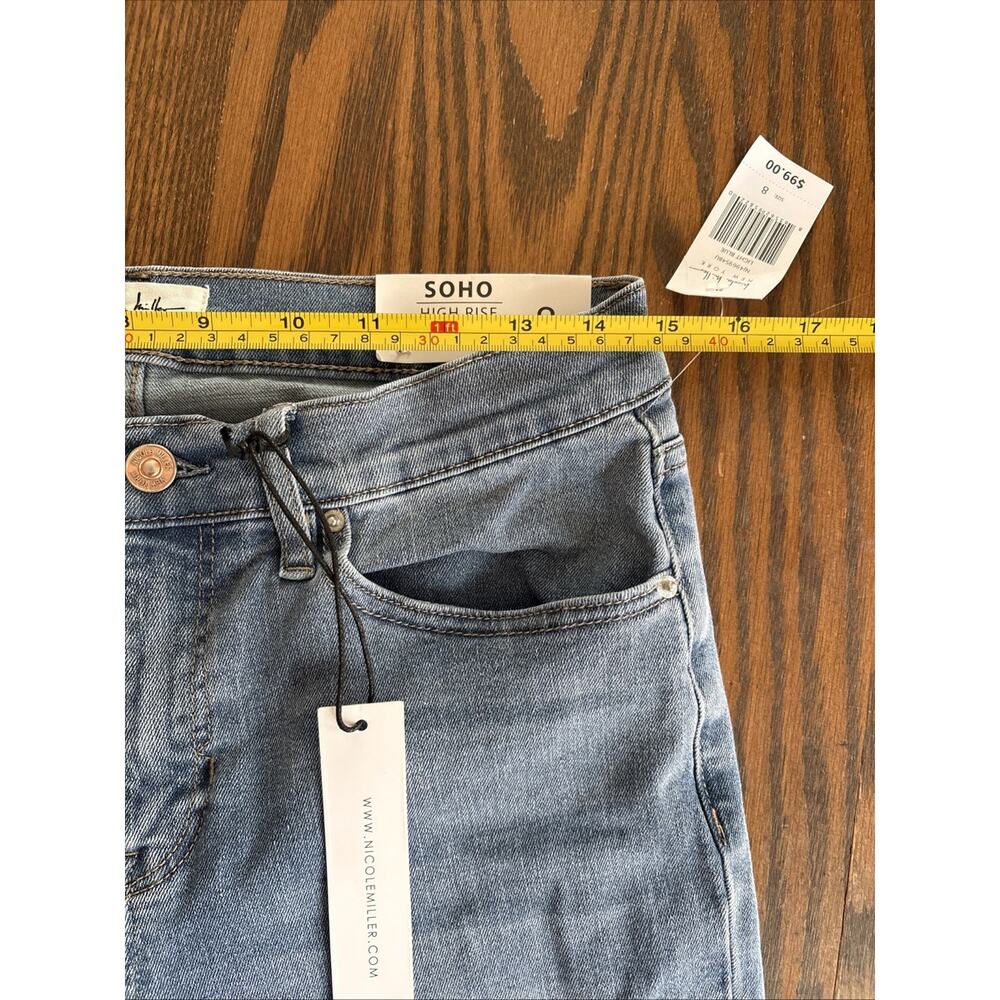 Nicole Miller Womens Soho High Rise Ankle Skinny Jeans 8 Blue Distressed Denim - Picture 4 of 6